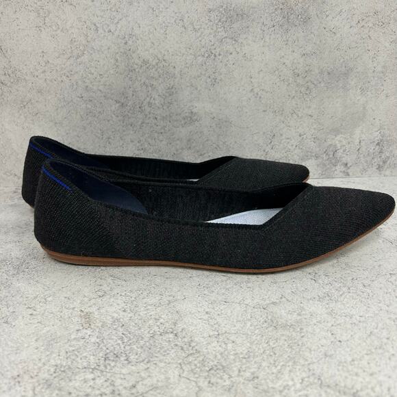 Rothy's Women's The Point in Heathered Black Flat Shoes Women’s Size 9.5 - Picture 2 of 10